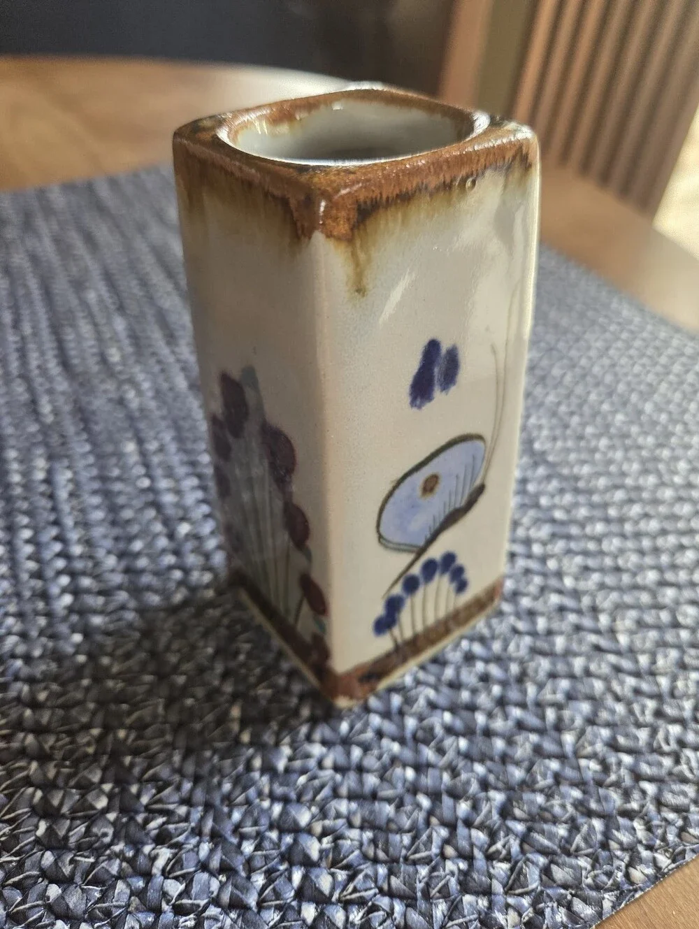 Ken Edwards Tonala Mexico Hand Painted Pottery Vase